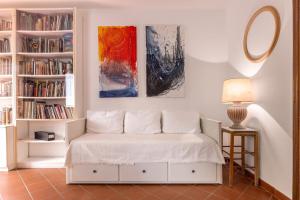 Ένα ή περισσότερα κρεβάτια σε δωμάτιο στο Il Ferrone Apartment With Garden - Greve In Chianti