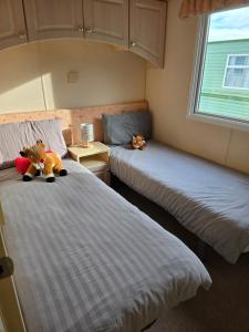 Postel nebo postele na pokoji v ubytování Wonderful 2 bedroom mobile home + 9 fotografií