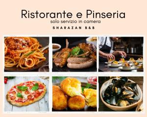 a collage of pictures of different dishes and food at Sharazan in Canicattì