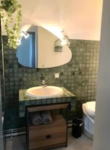 Koupelna v ubytování Gîte Naturma