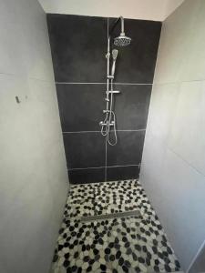 Koupelna v ubytování Appartement accueillant à Le François, 25 m², piscine