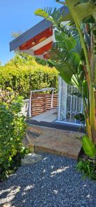 una casa con una escalera que conduce a un edificio en Fair View, en Somerset West