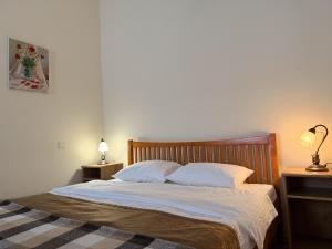 Postel nebo postele na pokoji v ubytování Kyiv Gallery Apartment