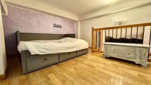 Giường trong phòng chung tại 5 min dal Mare Grazioso Trilocale