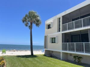 a building and a palm tree next to the beach at Bird of Paradise in Marathon +49 photos