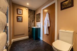 a bathroom with a toilet and a sink at Rooms & Apartments Malone Road in Belfast +54 photos