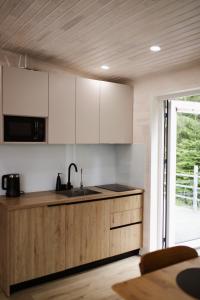 Η κουζίνα ή μικρή κουζίνα στο Перлина Ворохти