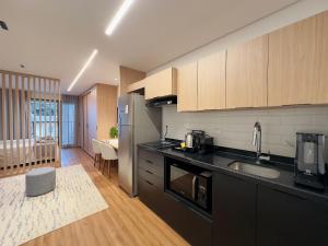 Kuchyň nebo kuchyňský kout v ubytování Pivô Franca