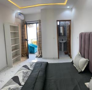 Χώρος καθιστικού στο Bel appartement à Ngor