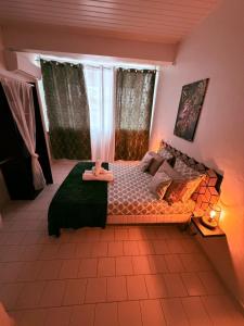 een slaapkamer met een bed en een raam bij Le Neo-Cayenne in Cayenne