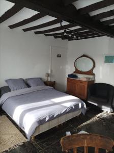 Ένα ή περισσότερα κρεβάτια σε δωμάτιο στο Joli appartement avec jardin et carrière