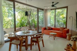 Χώρος καθιστικού στο Teva Tulum, Aldea Zamá