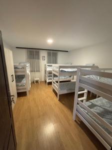 a room with a bunch of bunk beds at Hostel 164 in Beograd