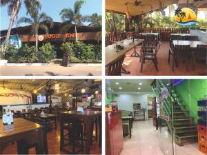 four different views of a restaurant with tables and chairs at Goa Beach Apartment in Colva