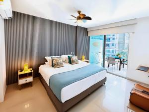 Ένα ή περισσότερα κρεβάτια σε δωμάτιο στο Apartamento Morros Ultra - Cama King - Wifi 500Mbps