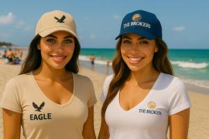 プライア・グランデにあるFlórida Houseのビーチで帽子をかぶっている二人の女性 +2枚の写真