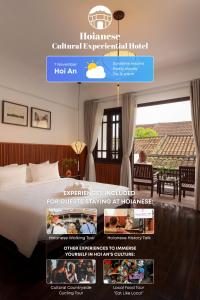 Postel nebo postele na pokoji v ubytování Hoianese Tranquil Heritage Hotel - A Member Of Hoianese Cultural Experiential Hotel