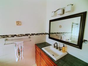 un baño con lavabo y espejo en Sky House, en Rincón 36 fotos más