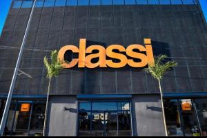 a glass sign on the front of a building at إقامة classi in Nouakchott
