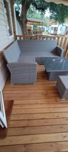 Χώρος καθιστικού στο Mobil home chez Thierry et Véro