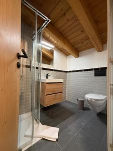 Ένα μπάνιο στο 4 room apartment for 8 people Bergcafé Aurora Lenzerheide