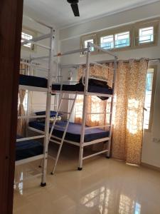 ein Schlafzimmer mit zwei Etagenbetten in einem Zimmer in der Unterkunft Tribal Hostel & Homestay in Guwahati