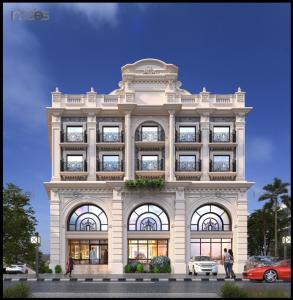 un revestimiento de un gran edificio blanco en Coral Reef Kakkanad, en Kochi