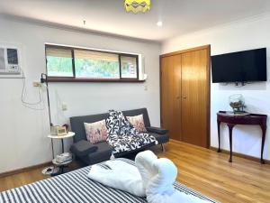 SmithfieldにあるGuest suite in Elizabeth Northのソファとテレビのあるリビングルーム