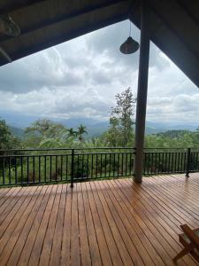 a view from the deck of a house at Mihidugiri Eco lodge in Kandy