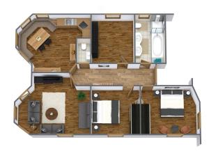 a floor plan of a small apartment with a room at Apart Helga in Oberlängenfeld