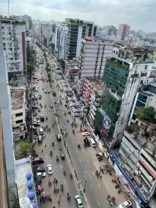 Nespecifikovaný výhled na destinaci Dháka nebo výhled na město při pohledu z apartmánu