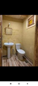 a bathroom with a toilet and a sink at Siwa Serenity Home in Siwa