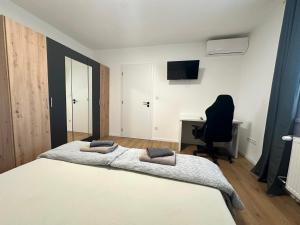 Ένα ή περισσότερα κρεβάτια σε δωμάτιο στο Apartmán Zamarovce