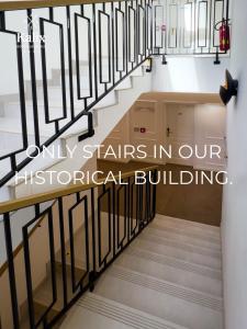 a set of stairs in our historical building at Kalix Boutique Hotel in Poprad