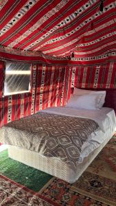 BadīyahRashid Desert Private Camp的帐篷里有一张床的卧室 更多2张照片