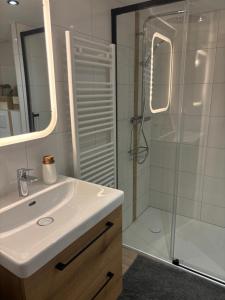 Koupelna v ubytování Le Merisier + 12 fotografií