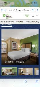 two pictures of a hotel room with a bed at Extended Stay America in Clearwater