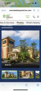 a page of a website with a picture of a building at Extended Stay America in Clearwater