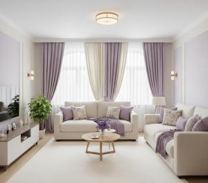 a living room with a couch and a table at La-Sa Apart Hotel in Icmeler