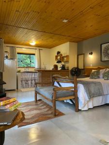 Postel nebo postele na pokoji v ubytování Visconde de Mauá- Chale 7 irmãos