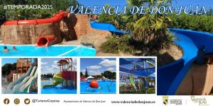 un collage de fotos de un parque acuático en Apartment 5 Pers Natur León, en Villafañé