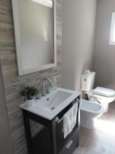 ein Badezimmer mit Waschbecken und Toilette in der Unterkunft Coral Sur in Mar del Plata
