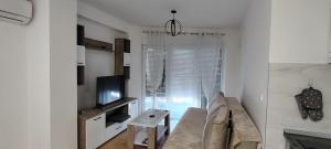 a living room with a couch and a television at Apartman Ciric in Vrnjci +3 photos