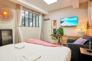 TV a/nebo společenská místnost v ubytování Loods - RDC G