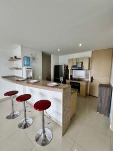 Kuchyň nebo kuchyňský kout v ubytování Salida directa a la playa T1