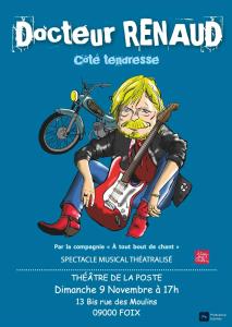 a poster for a concert with a man playing a guitar at La Note Verte - Parking gratuit devant l'entrée in Foix