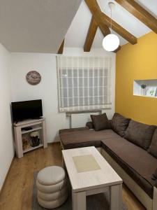 a living room with a couch and a tv at Ice Queen Vlasic in Šišava