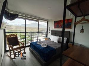 Ένα ή περισσότερα κρεβάτια σε δωμάτιο στο Epic Suite 513 Deluxe Aeropuerto 6P 2Hab