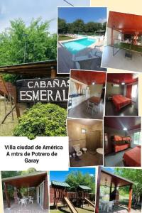 a collage of photos of a villa entitled vaili guided die america at Cabañas Esmeralda in Villa Ciudad de America