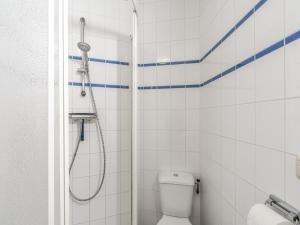 a bathroom with a shower and a toilet at Apartment in Zoutelande near beach in De Zandloper +11 photos